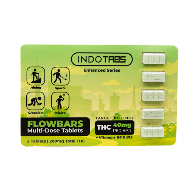 Photograph of product: Indotabs | 40mg Flowbars TH-oui Infused Tablets | 5pk | 200mg