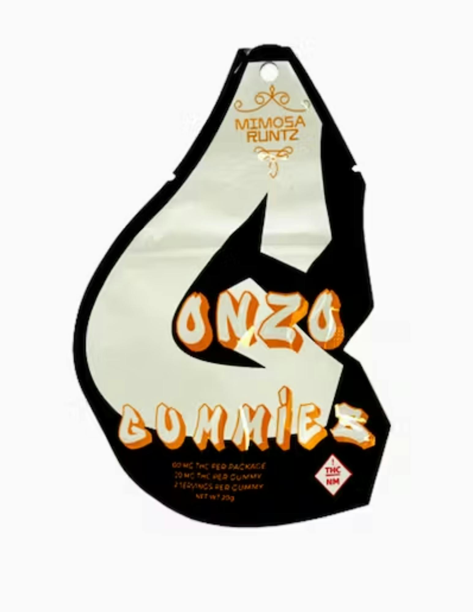 Photograph of product: Gonzo Gummies | Mimosa Runtz | 100mg
