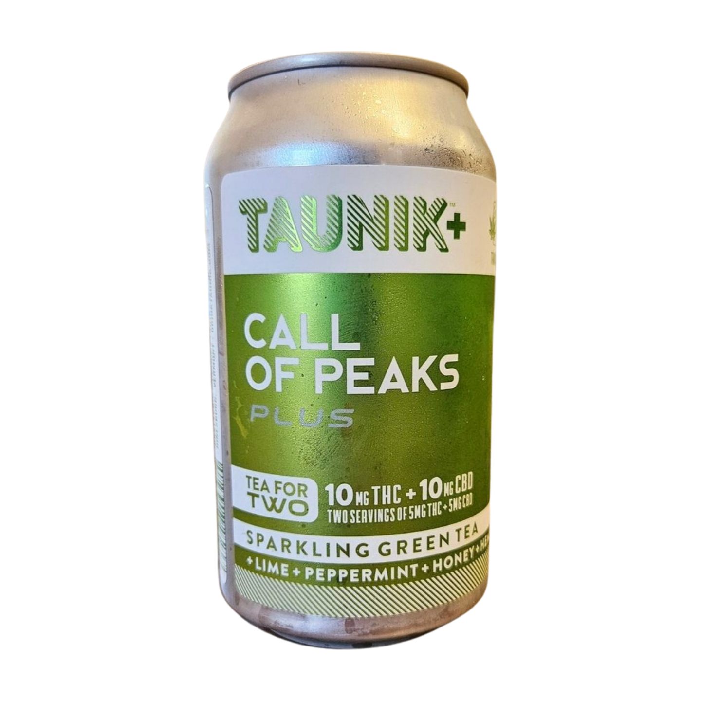 Photograph of product: TAUNIK Call of Peaks Plus Sparkling Green Tea 10mg TH-oui 10mg CBD