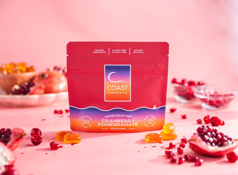 Photograph of product: Gummies - Cranberry Pomegranate - 1:1:1 (TH-oui:CBD:CBN) - 20 Pcs - 100mg