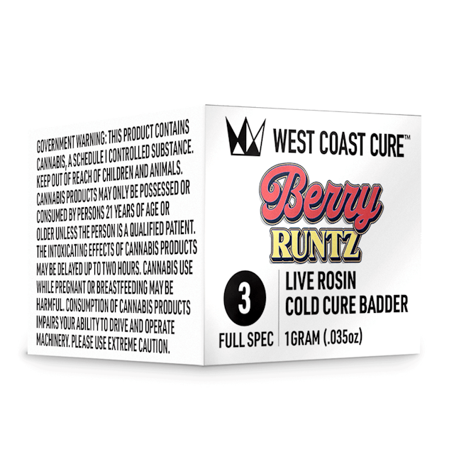 Photograph of product: Berry Runtz | Live Rosin Cold Cure Badder - T3 - 