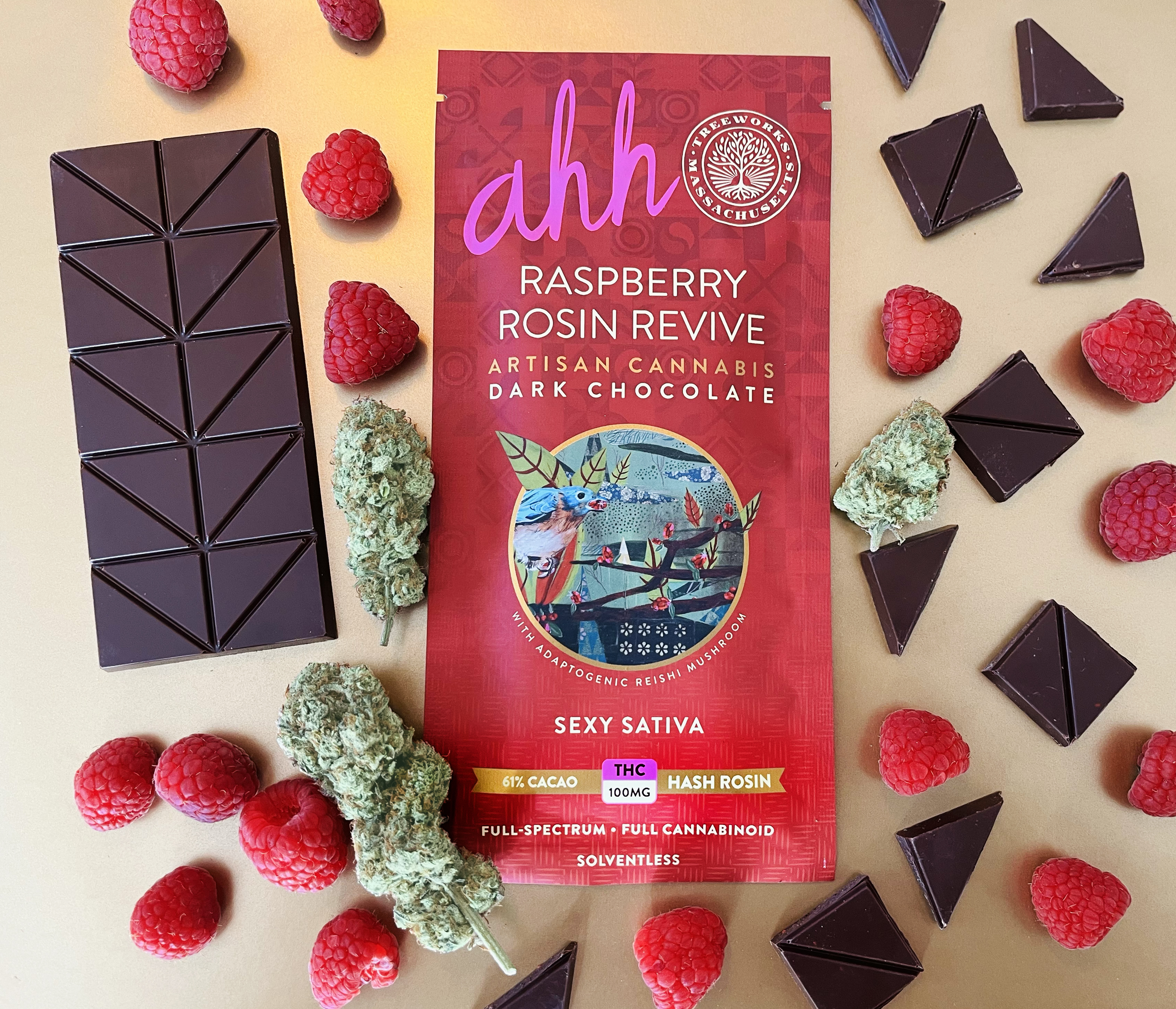 Photograph of product: AHH Chocolate - Raspberry Rosin Revive (Sexy Oui'd) - 100mg