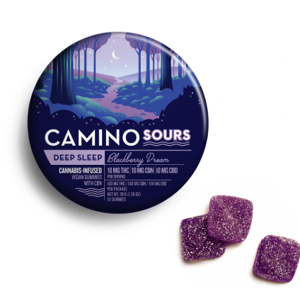 Photograph of product: Camino Sours - Blackberry Dream 1:1:1 THC:CBD:CBN - 200mg*