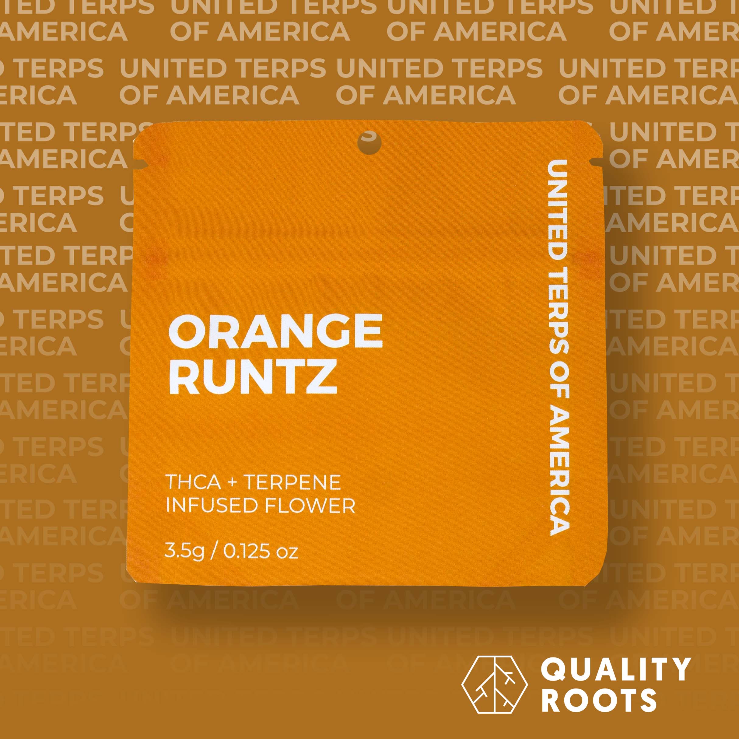 Photograph of product: United Terps of America - Orange Runtz Infused Flower 3.5g