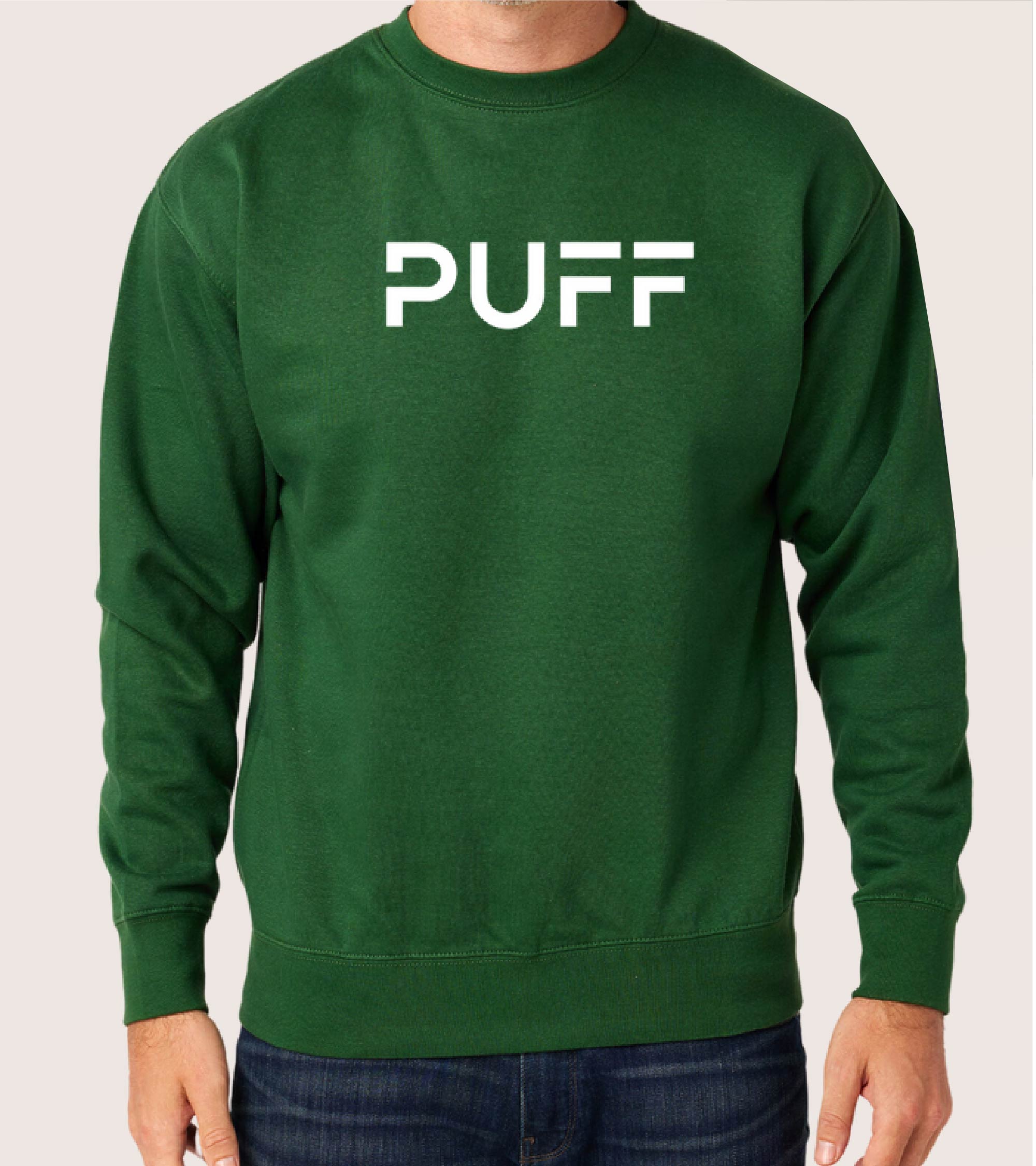 Photograph of product: Forest Green Puff Crew Neck- XS