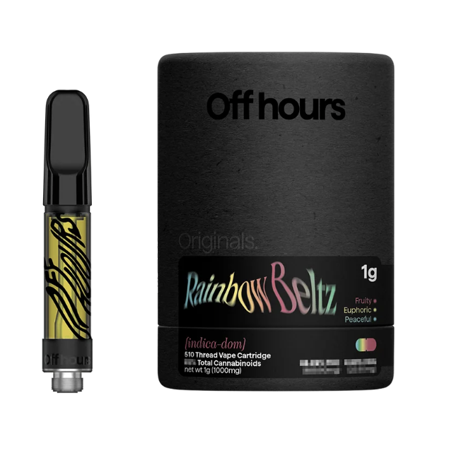 Photograph of product: H12 | Rainbow Beltz 1g Cartridge | Off Hours
