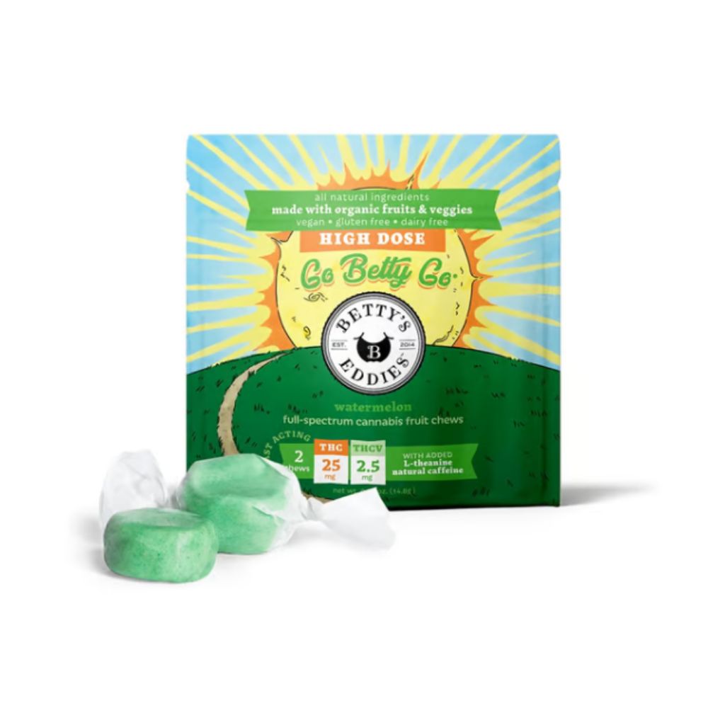 Photograph of product: Betty's Eddies | Watermelon Fruit Chews 2pk | 50mg