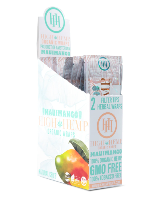 Photograph of product: High Hemp Organic Wraps Maui Mango 2Tips 2 Wraps/Per Pk
