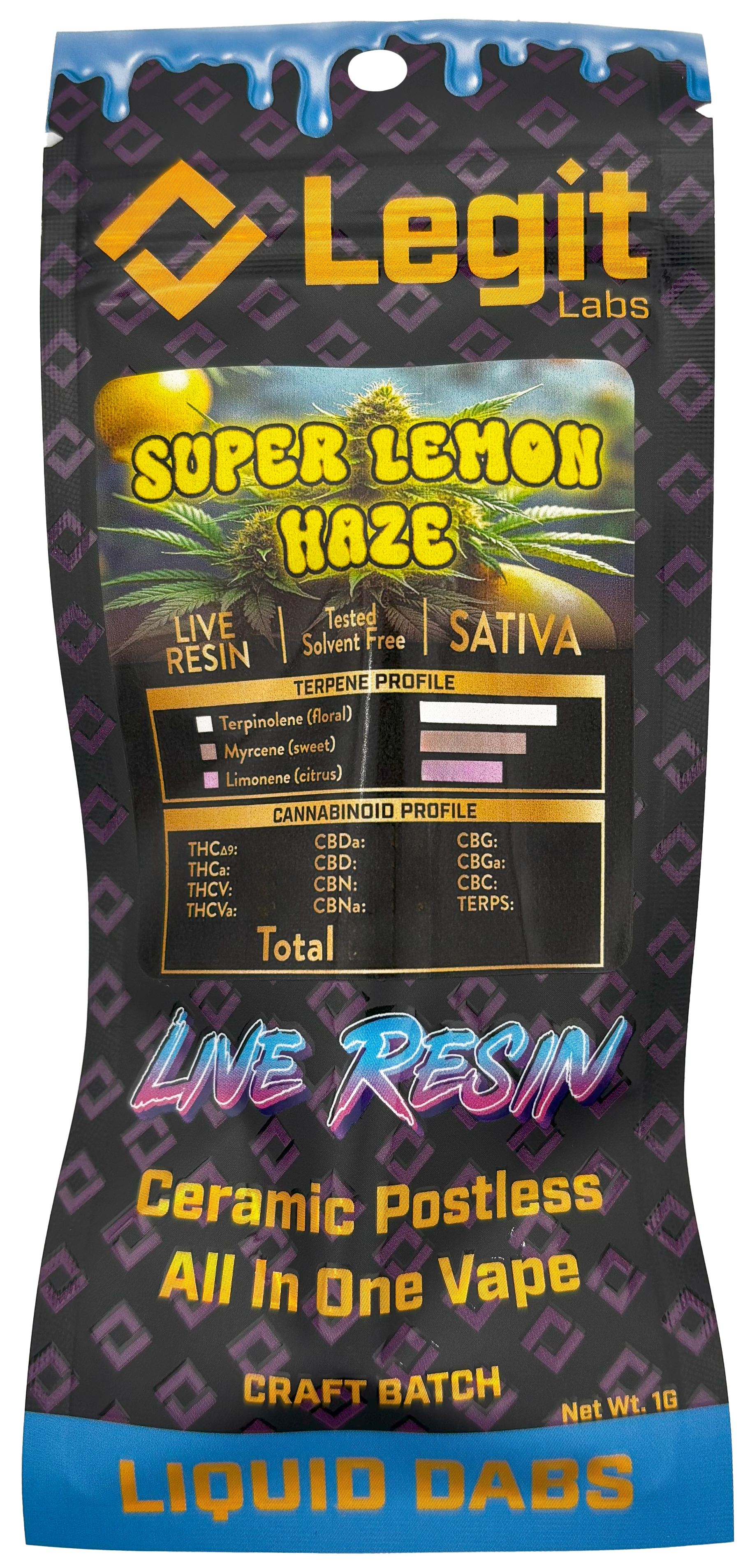 Photograph of product: Legit Labs | Super Lemon Haze | Disposable Live Resin Vaporizer