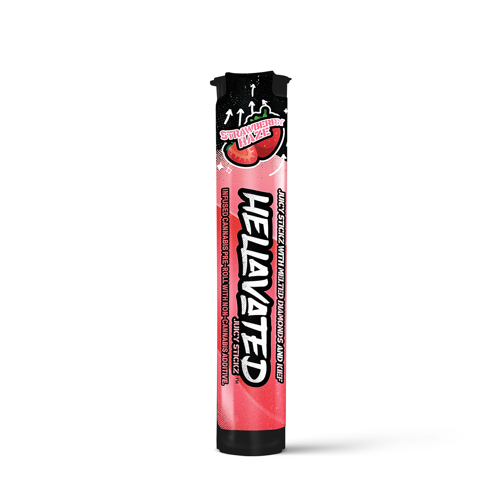 Photograph of product: Strawberry Haze | 0.75g | Juicy Stickz Infused Pre-Roll | Oui'd