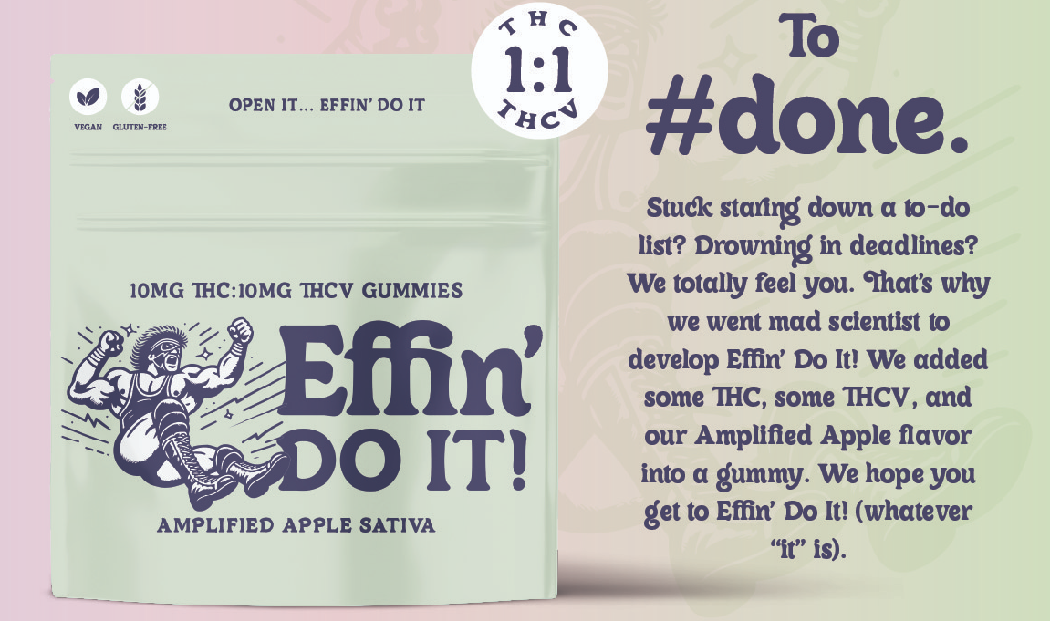 Photograph of product: Effin' Edibles Gummies 10pk/100mg- Amplified Apple 1:1 (TH-ouiV:TH-oui)