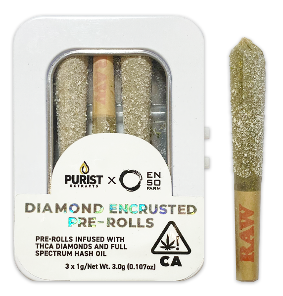 Photograph of product: Purist/Enso | Diamond Encrusted Oui'd | 3PK Pre-Rolls