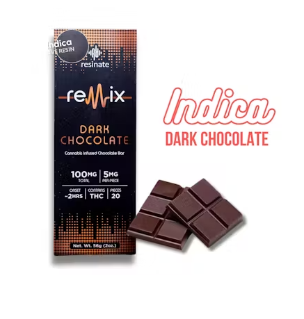 Photograph of product: Dark Chocolate Bedtime Bar | Chocolate Bar | 100mg | 1:1:1:1 CBD:CBG:CBN:TH-oui