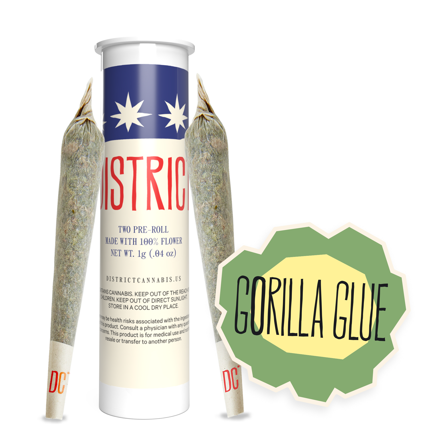 Photograph of product: Gorilla Glue Pre-Roll 0.5g 2pk