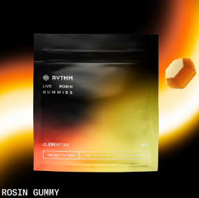 Photograph of product: Rythm | Gummies | Infused | Live Rosin | Clementine | 10pk -Oui'd