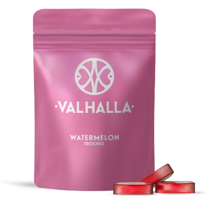 Photograph of product: Valhalla Watermelon Soft Troches 50mg (10pk)