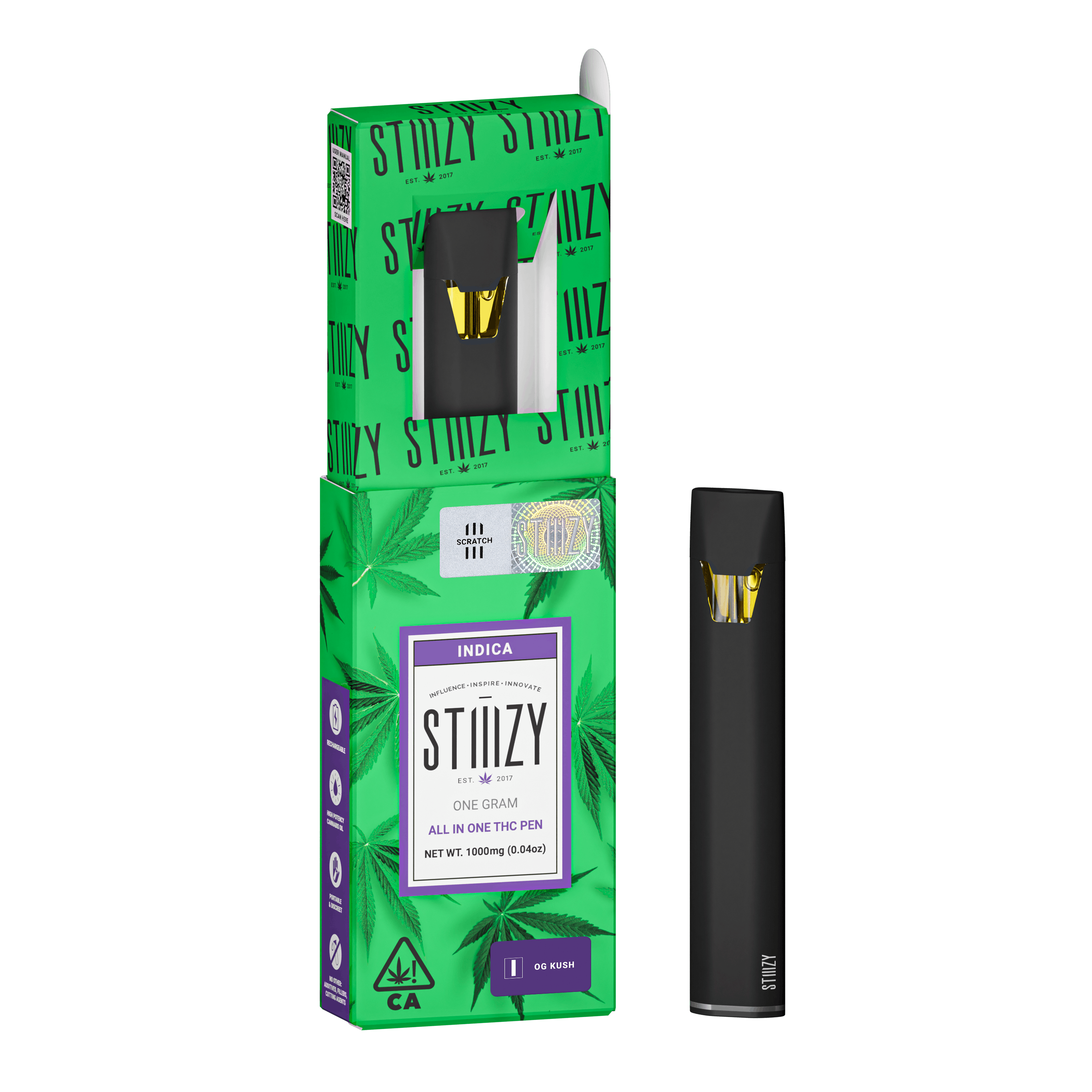 Photograph of product: STIIIZY  OG Kush AIO  1G Vape (Oui'd-Dominant Hybrid)