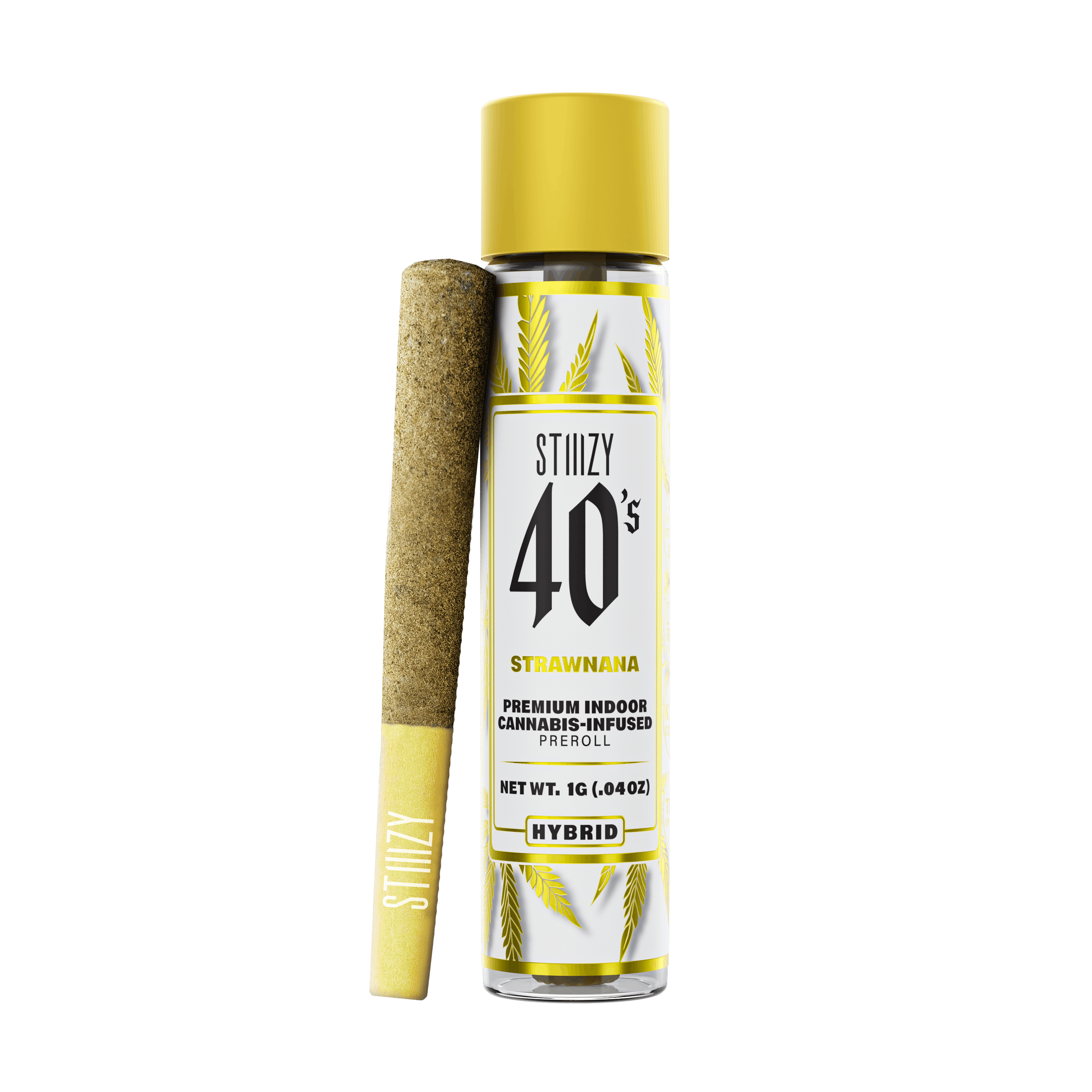 Photograph of product: 1g Strawnana (Hybrid) Stiiizy 40's Infused Preroll TH-oui:43% $20