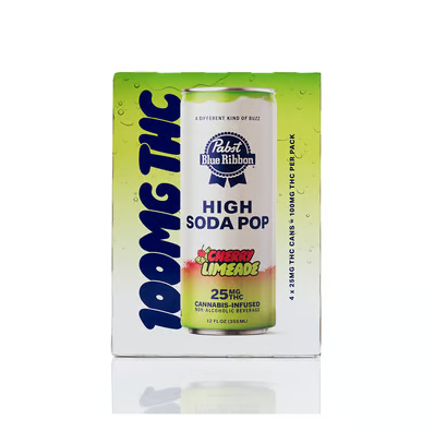 Photograph of product: PBR INFUSED HIGH SODA CHERRY LIMEADE 25MG 4PK,