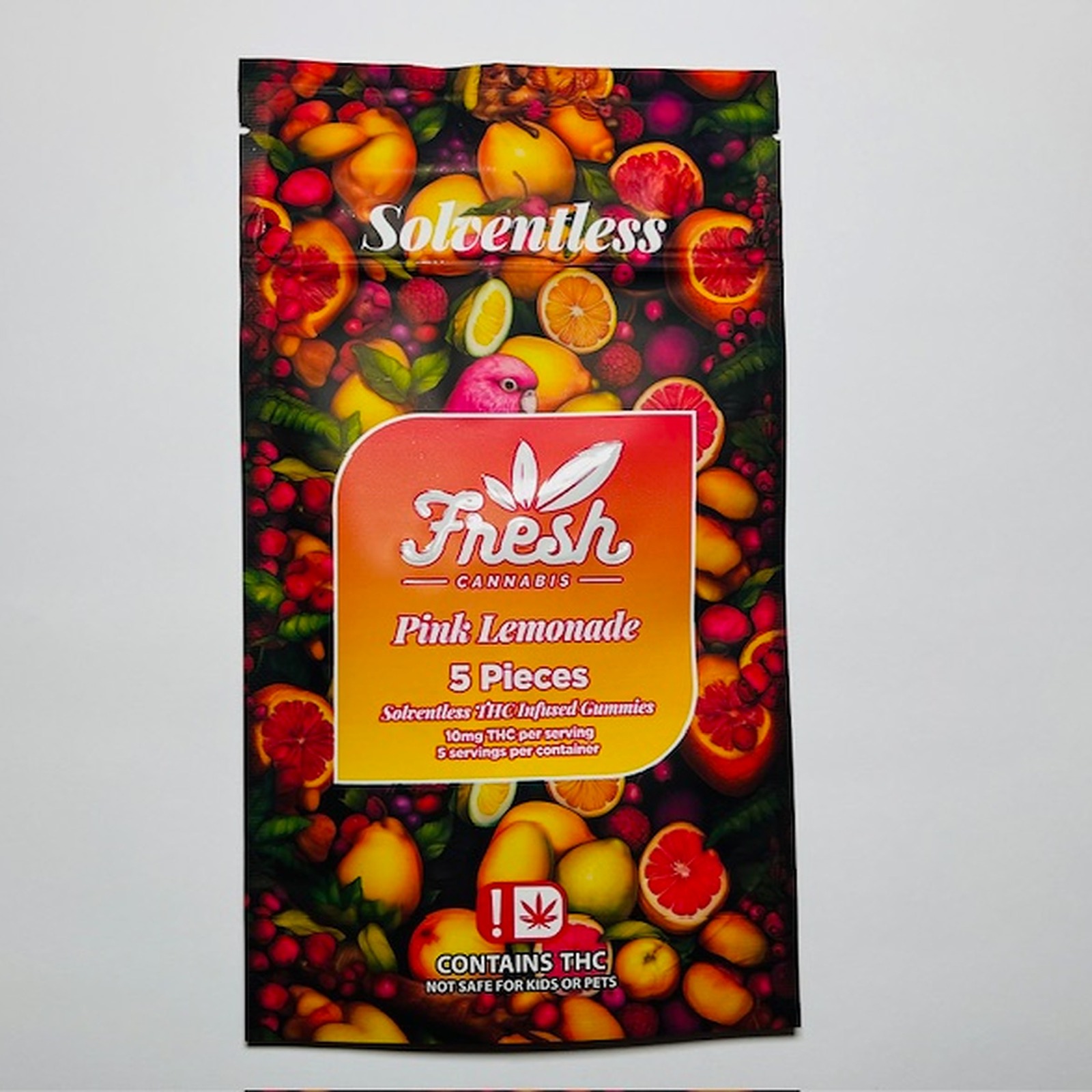 Photograph of product: Solventless Gummies 5pk - Pink Lemonade (50mg per pack)