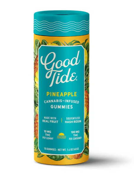 Photograph of product: GOOD TIDE - Pineapple 100mg 10pk Rosin Gummies