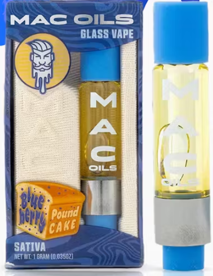 Photograph of Product: MAC OILS VAPE CART | BLUEBERRY POUND CAKE
