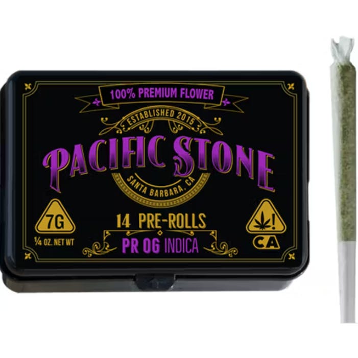 Photograph of product: PACIFIC STONE PRIVATE RESERVE OG 7G 14 PACK 0.5G PREROLLS