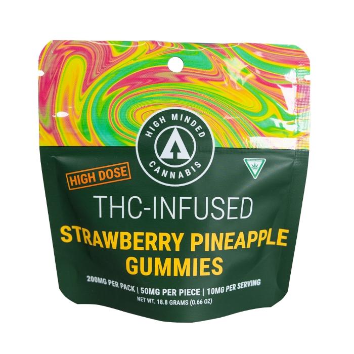Photograph of Product: High Minded - Gummies - 200mg High Dose - Strawberry Pineapple