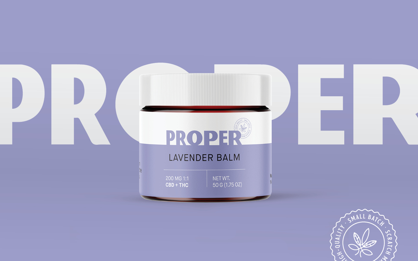 Photograph of product: Proper - Lavender Balm - 500mg TH-oui / 500mg CBD