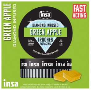 Photograph of product: 20ct/50mg Diamond Infused Troches (Green Apple)