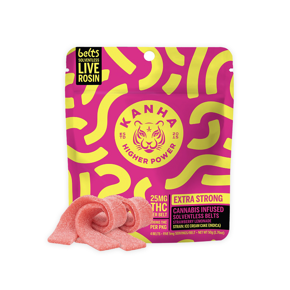 Photograph of product: STRAWBERRY LEMONADE INDICA ROSIN GUMMY BELTS [4 CT]