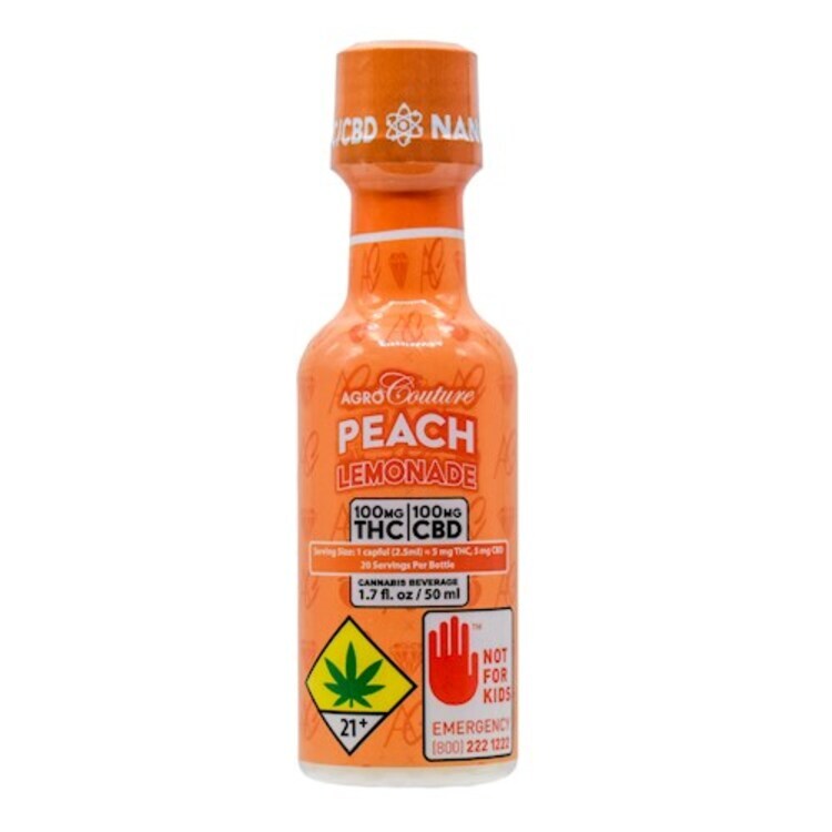 Photograph of product: 1:1 Peach Lemonade 100mg Shot (Agro Couture)