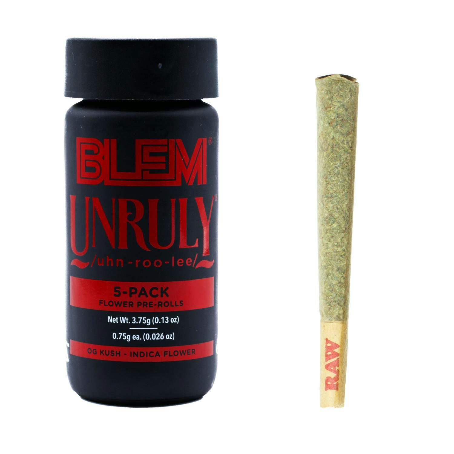 Photograph of product: BLEM - Unruly OG Preroll 5pk - 3.75g