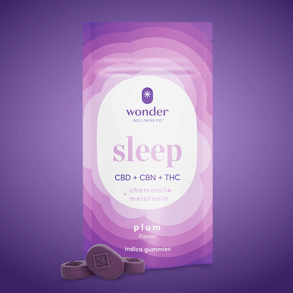 Photograph of product: Wonder Sleep Plum (I) 1:1:1 CBD:TH-oui:CBN Gummies 5mg 20pk