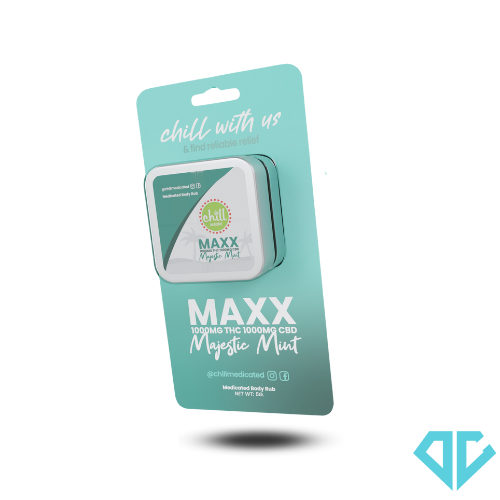 Photograph of product: Chill Medicated MAXX On The Go Rub Majestic Mint 1:1 TH-oui/CBD 75mg/75mg