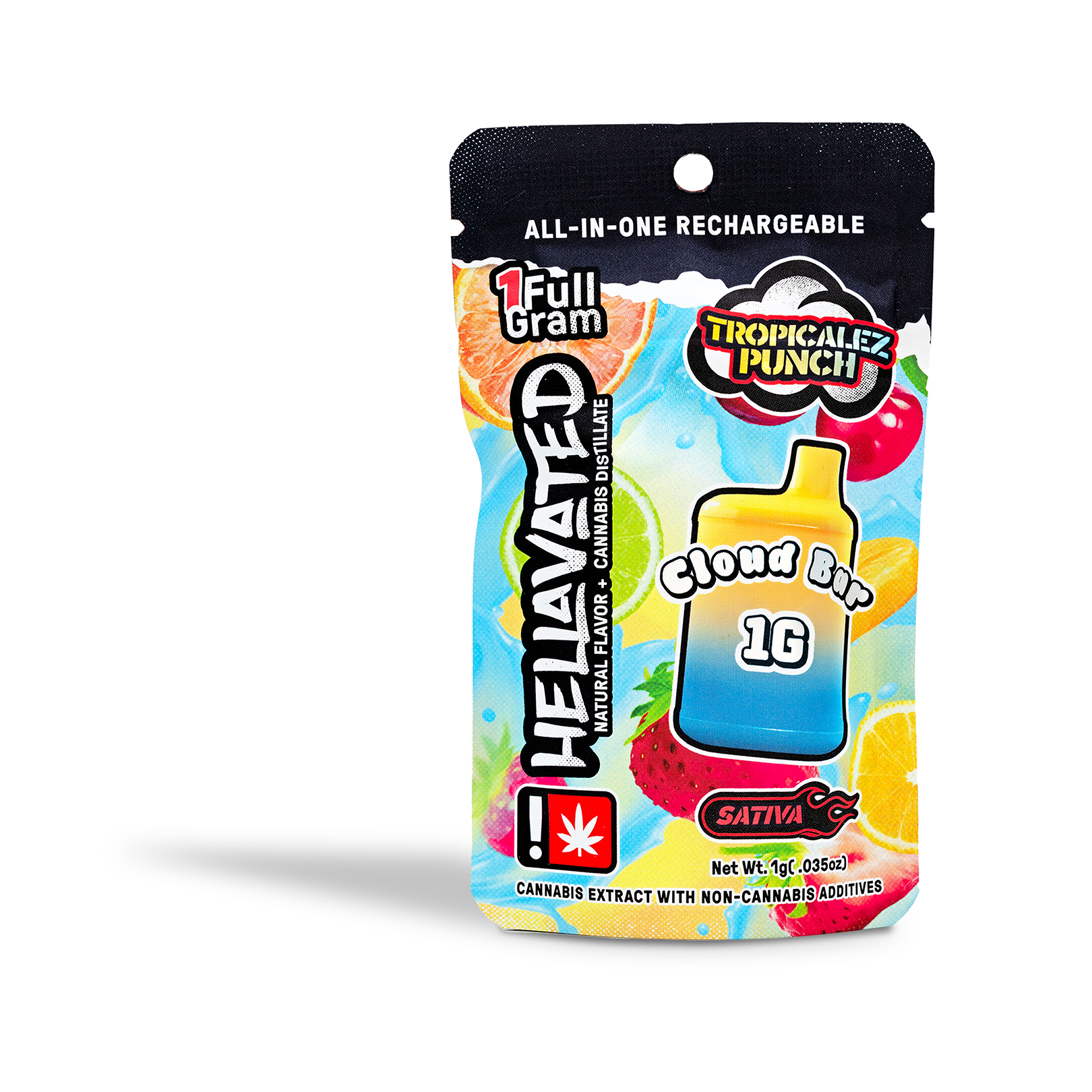 Photograph of product: Hellavated - Tropicalez Punch Cloud Bar Disposable Pod