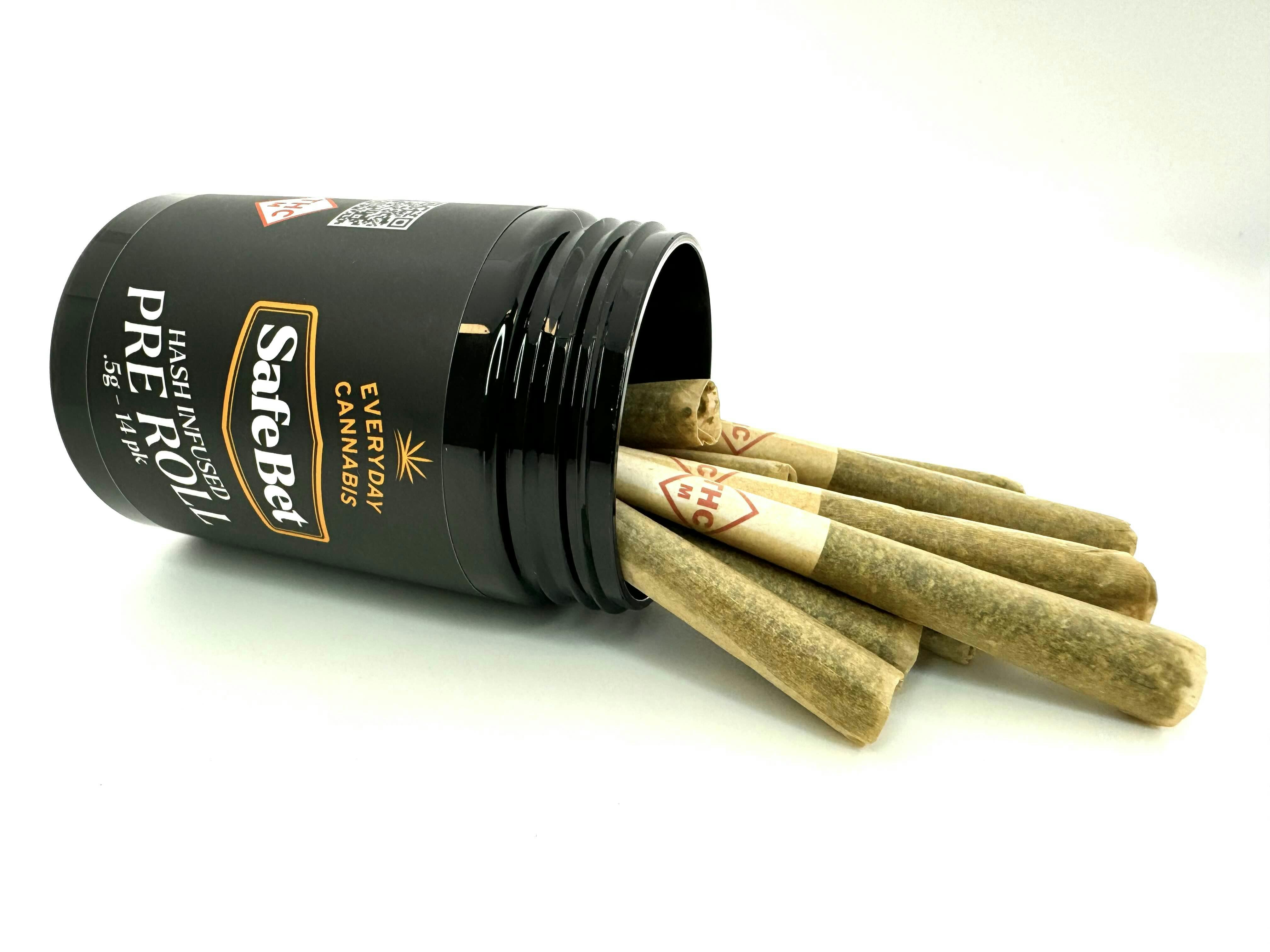 Photograph of product: SAFE-BET - PREROLL - 0.5G - 14PK - TRAPIDELIC - HYBRID