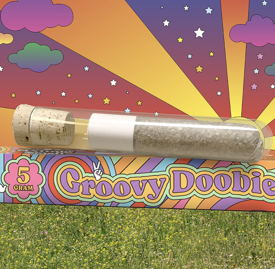 Photograph of product: Private Stash - THE GROOVY DOOBIE - BLACK DIAMOND - Preroll - - I