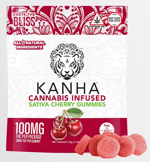 Photograph of product: Cherry Sativa Gummies - Kanha