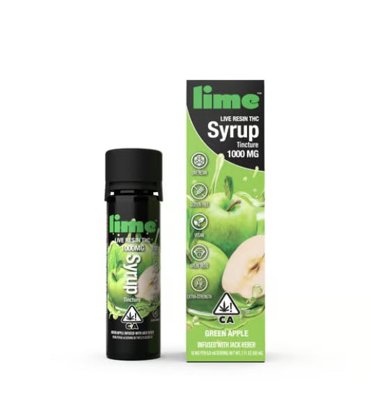 Photograph of product: LIME - GREEN APPLE - 1000MG - LIVE RESIN - TH-oui SYRUP - TINCTURE