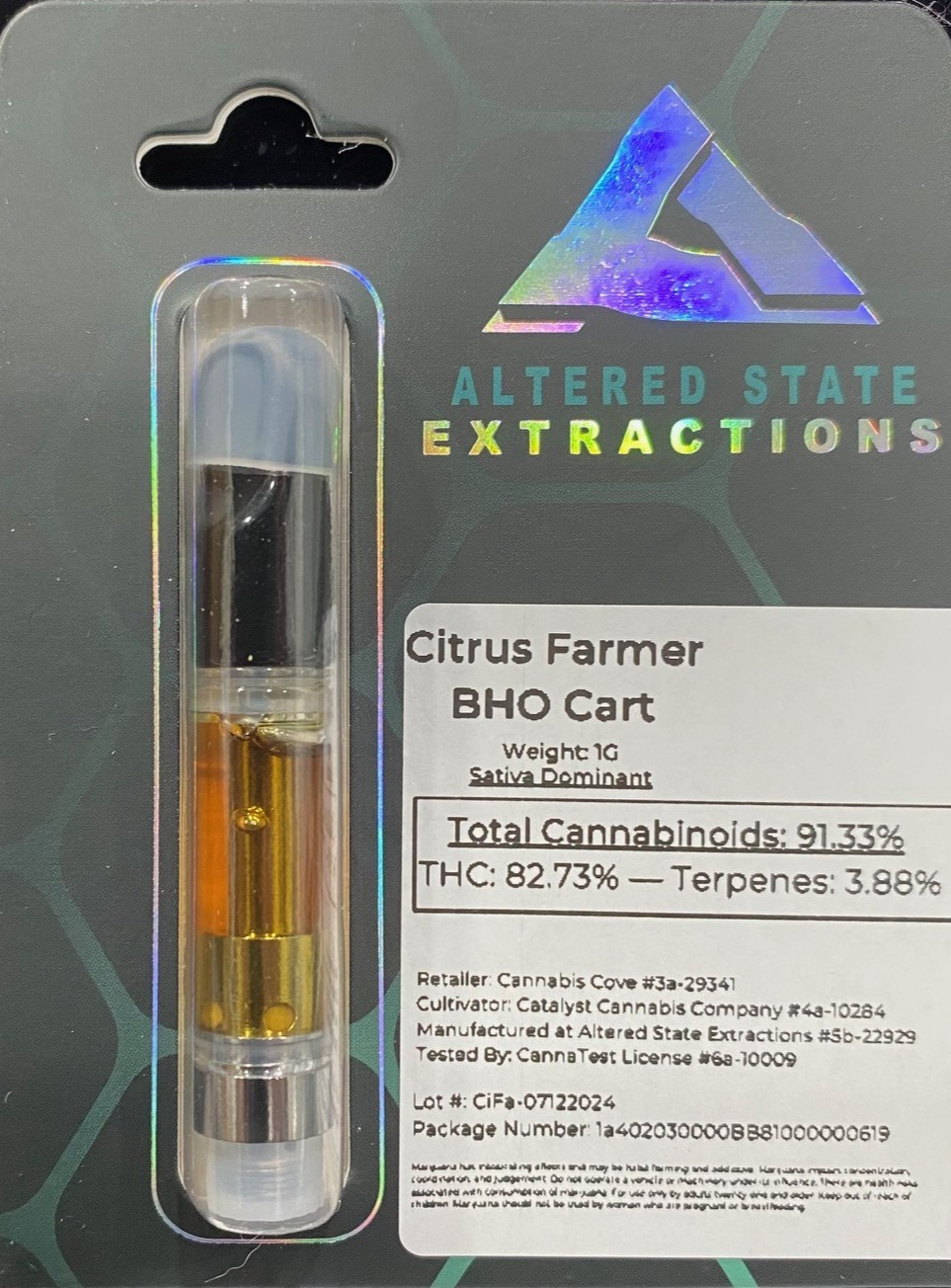 Photograph of product: BHO Cart 1g Bazinga