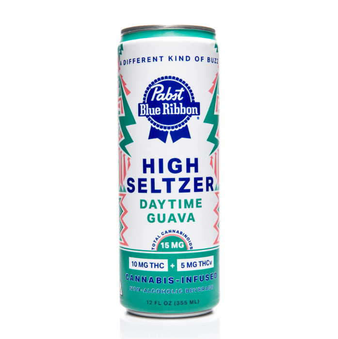 Photograph of product: Pabst BR Daytime Guava 15mg Infused Seltzer Single Can