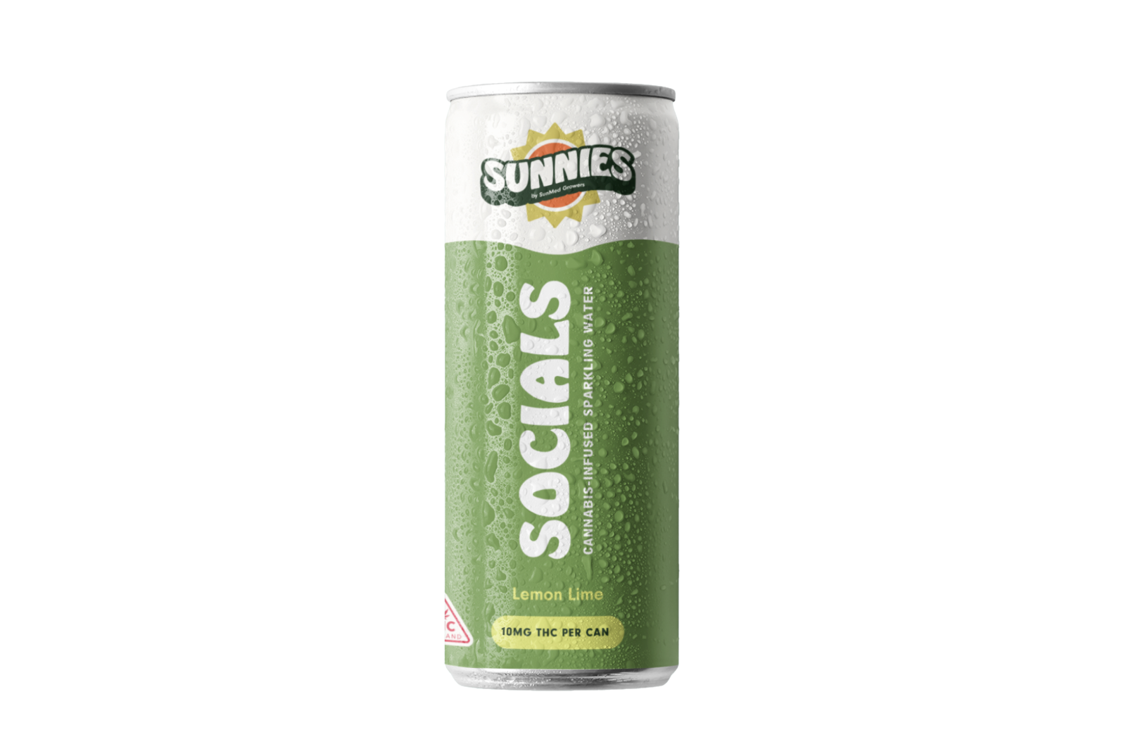 Photograph of Product: Sunnies Socials I Lemon Lime Sparkling Water 10mg THC