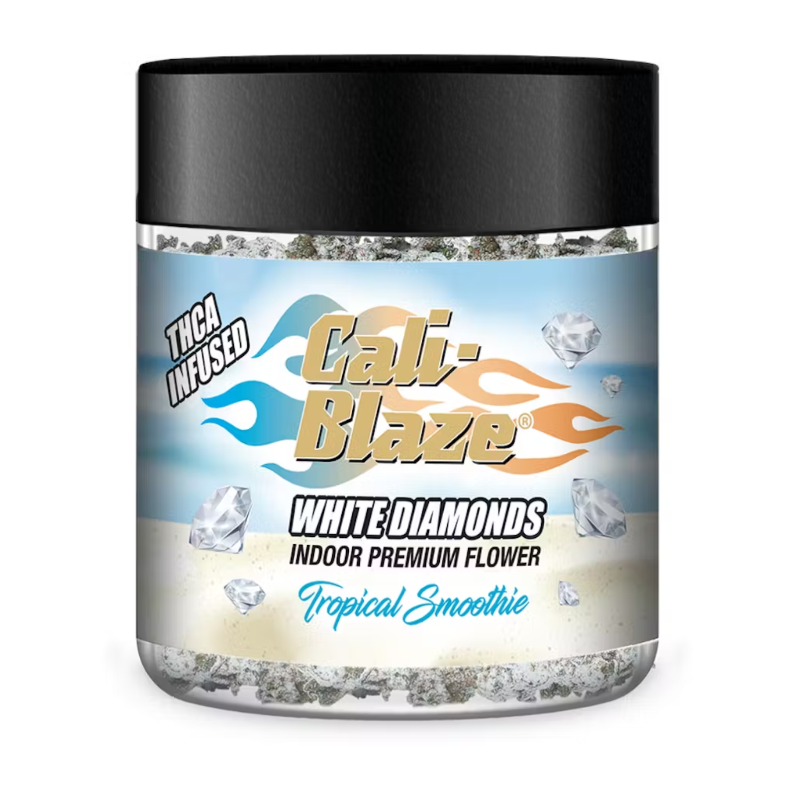 Photograph of product: 3.5g White Diamonds Infused Buds | Tropical Smoothie | Cali-Blaze
