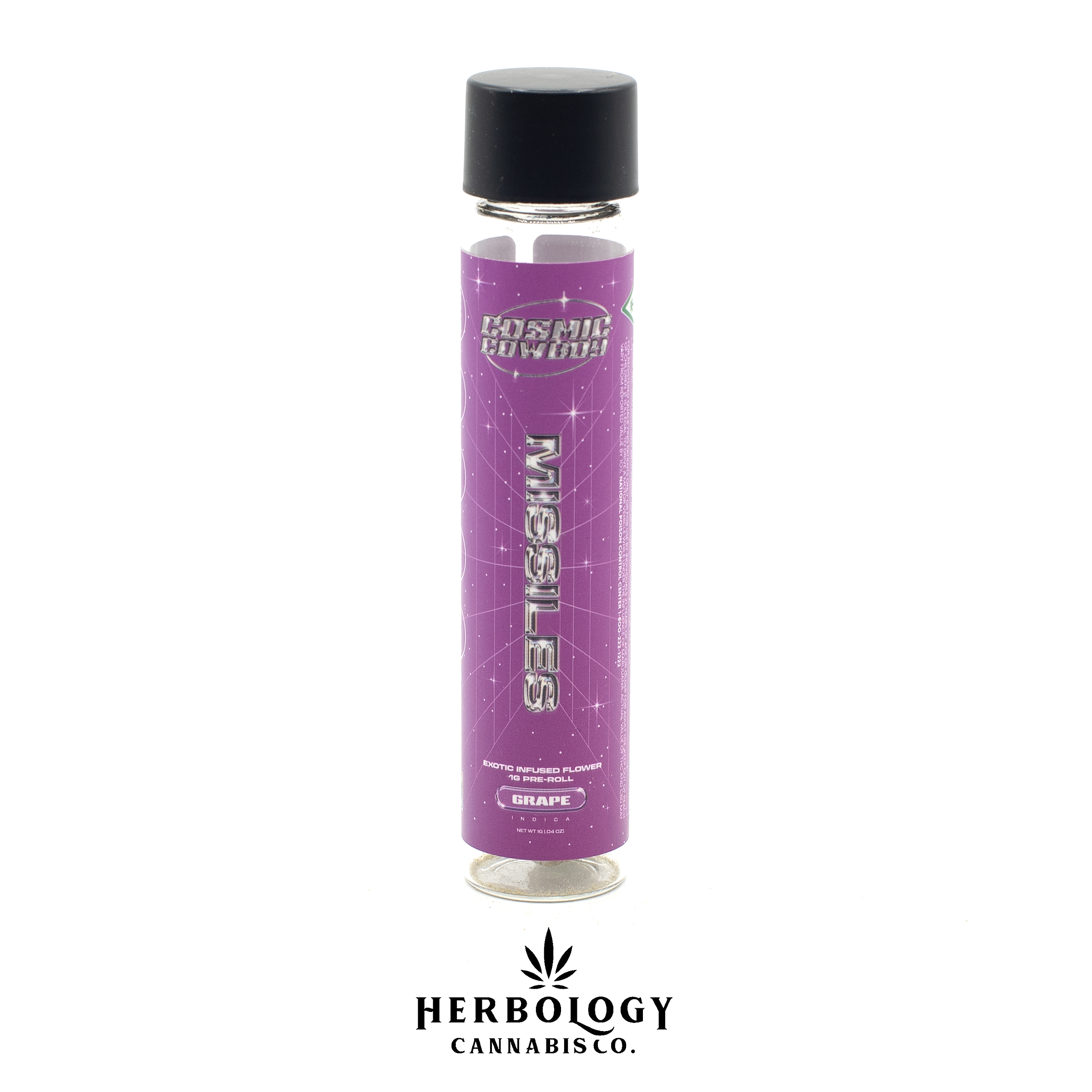 Photograph of product: Cosmic Cowboy | Infused Pre-Roll | Missiles | Grape | 1g