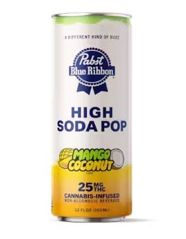 Photograph of product: Mango Coconut Infused Soda Pop 25mg - Drink