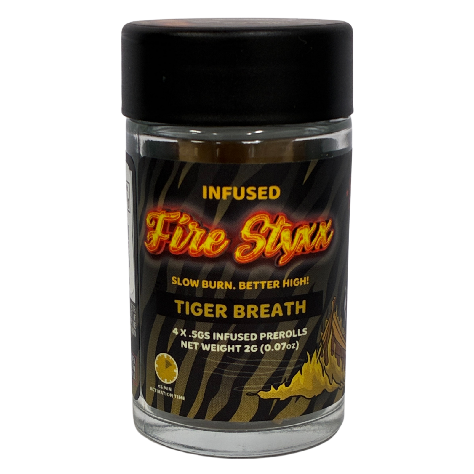 Photograph of product: Glorious Oui'd | Tiger Breath Fire Styxx | 4pk Infused Pre-rolls | 2g