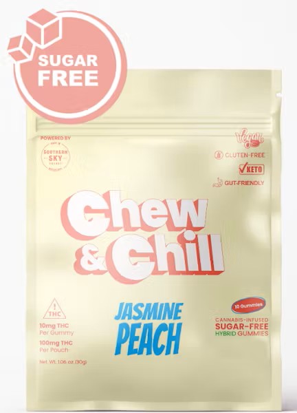 Photograph of product: Chew & Chill | 100mg | Jasmine Peach