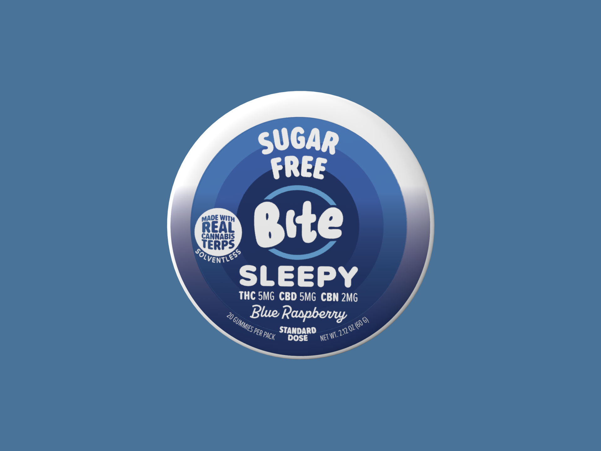 Photograph of product: Sleepy Blue Raspberry Gummies | 1:1:1 TH-oui:CBD:CBN | 5mg