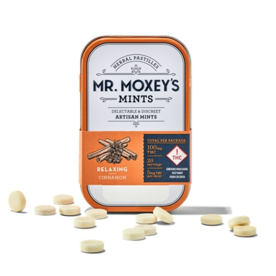 Photograph of product: Mr. Moxey's Mints (I) Relaxing Cinnamon 100mg